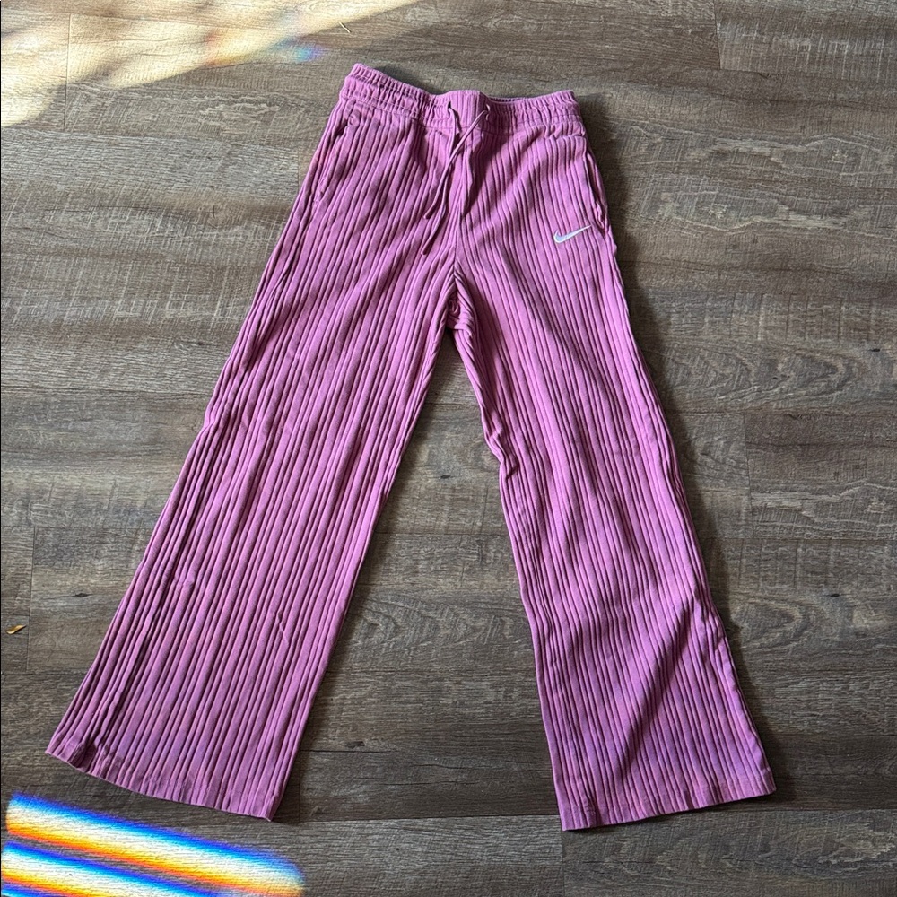 Nike Pink Pleated Wide Leg Pants